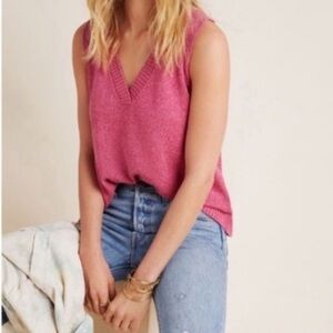 Anthropologie Pink Sweater Vest